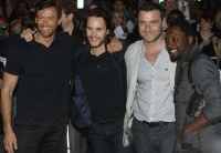 Parte del elenco de "Wolverine": Jackman (Wolverine), Taylor Kitsch (Gambit), Liev Schrieber (Victor Creed) y Will.i.am (Wraith)